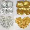 Hot Sell Gold Silver Satin Rose Petals Bröllop Engagerade Blommor Favoriter Dekoration Blommor Kronblad Bröllop Tillbehör