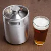 2L Homebrew Growler Mini Fass Edelstahl Bier Growler Bierfass Schraubverschluss Weintopf Bierfass OOA2139