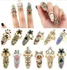 Prachtige Crystal Crown Finger Joint Rings Sieraden Gift Mode Rhinestone Diamanten Crown Armor Fingernails Band Ring Dames Accessoires Heet
