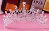 Cristais de prata baratos Casamento Tiaras Coroas de noiva com miçangas peças de cabeça de diamante Rhinestone Band Band Acessórios de cabelo brilhantes concurso