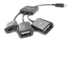 3 في 1 مايكرو USB قوة شحن OTG محور كبل محول محول موسع للهواتف النقالة لسامسونج غالاكسي 200Pcs