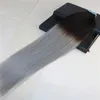 100% Unprocessed Tape in Human Hair Extensions Omber Sliver Grey Skin Weft Tape on Hair Extensions 8A Thick Ends Balayage Tape ins