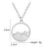 Everfast 10 Pc Lot nouvelle mode Silhouette neige montagne pendentif rond charme collier soeurs filles enfants famille cadeau EFN044-F197O