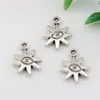 Hot ! 120pcs Antiqued Silver-finished Zinc-Based Alloy Double-Sided Sun With Eye charms Fit Pendants Necklace 19 X15mm DIY Jewelry