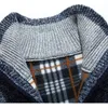 Atacado- grossos suéteres quentes de inverno casaco homens zíper masculina pulôver cashmere blusas de lã homem casual knitwear velo veludo vestuário 50wy