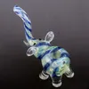 Pipe à main en verre de style éléphant, brûleur à tabac, hauteur 4 pouces