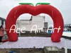 6x4m Röd uppblåsbar äppelmodellbåge med två gröna blad för reklam eller dekoration gjord av Ace Air Art till försäljning