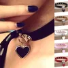 Gothique coeur collier ras du cou collier multi réglable en cuir tour de cou femmes colliers rock mode bijoux volonté et sable