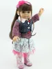 Bambole della ragazza dei capelli lunghi e lisci 18 '' bambole del bambino rinato AMERICANO corpo di stoffa neonato bambola giocattoli per bambini regalo fatto a mano per ragazze