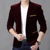 Mens Moda Blazer Estilo Britânico Casual Slim Fit Terno Casaco Masculino Blazers Homens Casaco TEno Masculino Plus Size