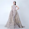 Charmantes robes de soirée arabes sans manches une ligne longueur de plancher Halter robes de bal robe de soirée Robe De Festa 2019 de Yousef Aljasmi