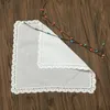 Conjunto de 12 lenços têxteis para casa femininos, lenço de algodão branco com renda para casamento, lenço de noiva 12x12 polegadas3063860