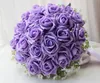 28cm Rose Artificial Bridal Bouquet Bride Flowers Wedding Bouquet Silk Ribbon New Buque De Noiva Multi colors