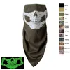 Outdoor Tactical Airsoft Hood Paintball Shooting Equipment Half Face Glow in the Dark Ghost Skull Mask NO04-104