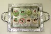 Hotel Cake Serving Tray Rectangle Metal Fruit Plate Food & Dessert Serving Tray Wedding Silver Trays