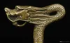 Superb China Stare Handwork Bronze Dragon Statue Cane Head Walking Stick