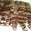 Trame intere 10 pz lotto Estensione dei capelli castani Fasci di capelli asiatici brasiliani elaborati ondulati Shopping emozionante3934784