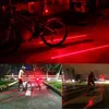 Bike Cycling Lights Waterproof 5 LED 2 Lasers 3 Modes Bike Taillight Safety Warning Light Bicycle Rear Bycicle Light Tail Lamp79179395010