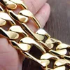 Men Necklace 24K Yellow Gold Filled Figaro Chain Hip Hop Jewelry329p