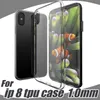 Para iPhone 13 12 mini 11 Pro xr xs max capa macia tampa clara de 1,0 mm TPU Gel de silício para Samsung Galaxy S10 Nota 10 Plus