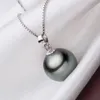 YHAMNI-Conjunto de collar y pendientes con colgante de perlas negras naturales, Plata de Ley 925 auténtica, juegos de joyas para mujer TZH001280K
