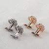 Fashion Elegant Maiden Set Drill Crown Cuff links Imperial Crown Cufflinks French Crown Cufflinks Stainless Steel Vintage Women Wedding Gift