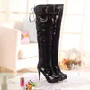 wholesaler free shipping factory price special price high heel long boot inner slide laceup jack boots overknee boots pole dancing boot