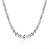 Bracelet Necklace S080 Top quality 925 Sterling silver plated beads chain necklace bracelet fashion jewelry party gift package for women Free shipping