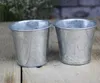 Metal cup Galvanized Succulent Pots Cheap Vintage Rustic Nostalgia Mini Garden Silver Cute Tin Planter Mini Galvanized Buckets