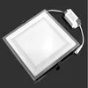 6W 12W 18W Pannello LED da incasso Quadrato rotondo Luci di copertura in vetro Lampade da incasso a soffitto ad alta luminosità AC85-265 + Driver