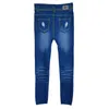 Atacado- mulheres denim apertado jean magro calças lápis buraco legging tornar calças leggings LZH7