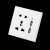 Högkvalitativ mode Dual USB Electric Wall Charger Dock Station Socket Strömuttag Panelplatta USB-väggladdare med Slå på / av