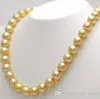 monili dorati necklace310Y di modo delle pietre preziose della perla delle coperture del mare del sud di 10mm