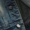 Atacado- McCKle Mens Riscado Jean Jaquetas Moda Vintage Slim Fit Denim Jacket recolher colarinho casual vestes homme