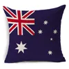 National Flags Cushion Cover Britain and the United States Australia Car Decoration Linen Cotton Pillow Case Square Sofa Pillow Cover