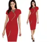 Sexy Black Red Meshy Sheer Crew Neck Short Sleeve Knee-length Pencil Dresses Women Bodycon Clothing