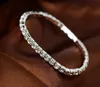 Hot Sale 1 Rows Rhinestones Stretch Bangle Wedding Bracelets Bridal Jewelry Cheap Beading Bracelet For Bride Party Evening Prom Dress