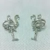 18kgp Swan Shape Pearl / Cystal / Gem Locket, Crane Style Cage Pendant Mountings för Armband Halsband DIY Floating Charms Smycken