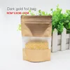 9 * 13 + 3 cm Borsa stand sedicente in lamina d'oro scuro Materiale per uso alimentare Negozio di imballaggi alimentari Borse per ornamenti Spot 100 / confezione