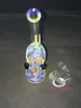 Mini tubo di fumo Vetro Acqua Bong Maschera antigas Bruciatore per olio in vetro Becher in vetro Bong colorato Recycler Bubbler 10mm Banger al quarzo