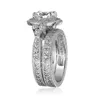Rozmiar 5 6 7 8 9 10 Vintage biżuteria okrągła 925 srebrna biała biała topaz cZ diamentowe szlachetne szlachetne zaręczyny Pierścień ślubna SE238O