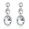 Luksusowy Sapphire Gem Kryształ Dangle Drop Kolczyki Dla Kobiet Moda Srebrne Długie Kolczyki Dla Party Dress Biżuteria Prezent Ślubny Hurtownie