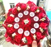 Party Decoration Cake Shape Paper Candy Box med Flower Bowknot Ribbon för romantiska bröllop favoriserar presentkartonger innehavare