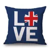London Royal Guard Cushion Cover Euro Kussensloop Unie Jack Funda Cojin Letters Cojines Sofa Chair Almofadas