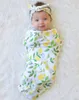 جديد الطفل كيس النوم الكرتون الوليد البطانيات الأغطية الليمون الشريط المطبوعة قماط + الانحناء العصابات الشعر 2 قطعة مجموعات الرضع بطانية C2173