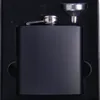 black 6oz stainless steel hip flask in black gift box packing ,Foam inner