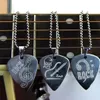 Verkopen van gitaarpluk hanger ketting metaal gitaar pick ketting zilver8806488