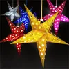 Christmas Paper Star Lantern 3d Pentagram Lampshade dla Boże Narodzenie Xmas Party Holloween Home Urodziny Wiszące Dekoracje Kolorowe