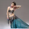 ステージパフォーマンス女性ダンスウェアTribal Bellydance衣装セットC / Dカップコインブラスカートベリーダンスコスチューム2PCSブラスカート