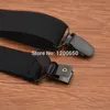 Whole3 Clip Suspender Fashion Solid Black 110 120cm läder unisex hängslen Kvinnmän hängslen för byxor Elastiska bälten ST1964407